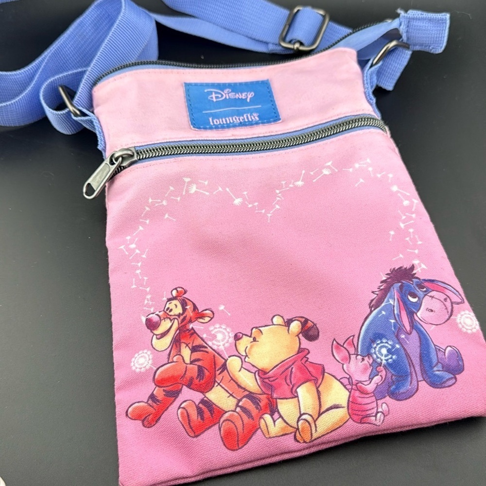 Loungefly Disney Winnie The Pooh Dandelion Hearts Passport Crossbody Bag